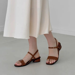 Square Basic Buckle Banding Strap Platform Sandals