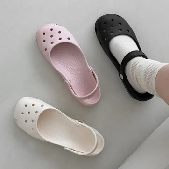Round Waterproof Mary Jane Clog Sandals