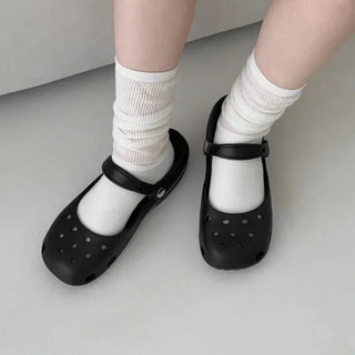 Round Waterproof Mary Jane Clog Sandals
