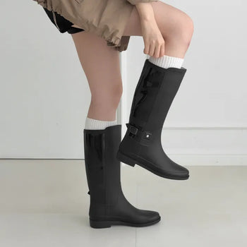 Buckle Patent Rider Long Rain Boots