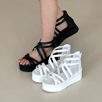 Gladiator Platform Heel Strap Sandals