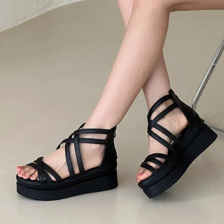 Gladiator Platform Heel Strap Sandals