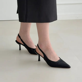Stiletto Square Banding Slingback Kitten Heel