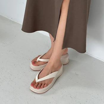 Square Platform Flip-flop Sandals/Slippers