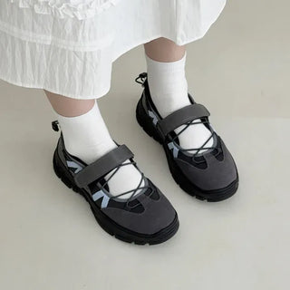 Velcro Contrast String Mesh Sneakers