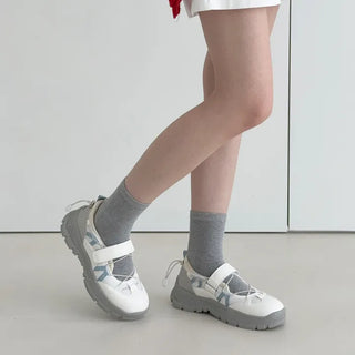 Velcro Contrast String Mesh Sneakers