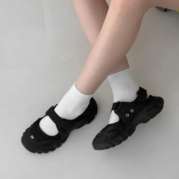 Mesh Velcro Mary Jane Sandals Ugly Sneakers