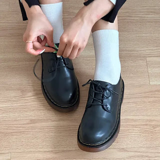 Type Stitch Oxford Platform Loafers Lace-up Boots -0007&0008&0009