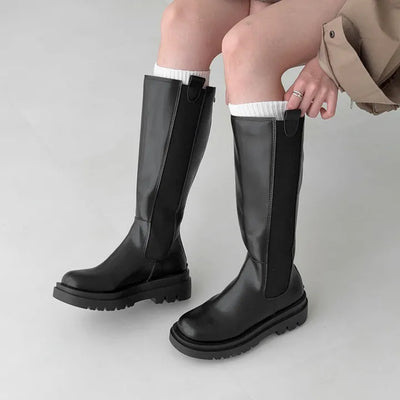 Square Elastic Short/Mid/Long Chelsea Platform Boots