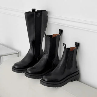 Square Elastic Short/Mid/Long Chelsea Platform Boots