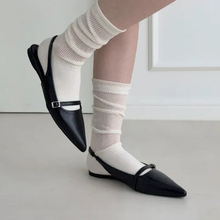 Stiletto Mary Jane Slingback Low Heel Mule