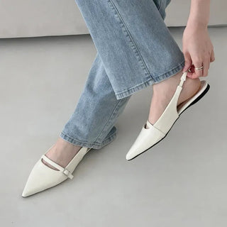 Stiletto Mary Jane Slingback Low Heel Mule