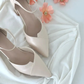 Mary Jane Asymmetrical Cut Strap Stiletto Heel Pumps