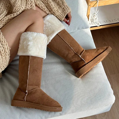 Button Fur Long UGG Boots