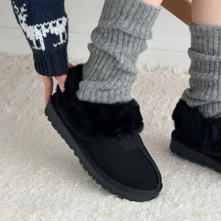 Fur-Trimmed Platform Moccasins