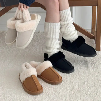 First Strap Platform Fur-lined UGG Slippers