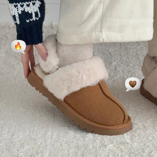 First Strap Platform Fur-lined UGG Slippers