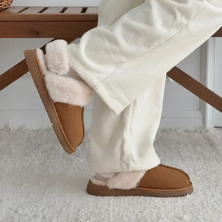 First Strap Platform Fur-lined UGG Slippers
