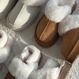 Platform Suede Fur Slippers & Strap Slippers - 3 Types