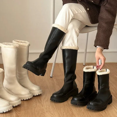 Shearling Shearling Platform Fur-lined Mid-calf & Long Boots