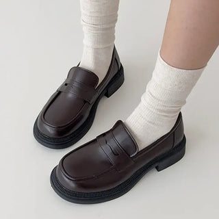 Leather Classic Platform Penny Loafers