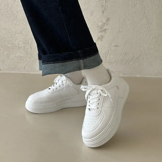 White Platform Height-Increasing Sneakers