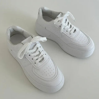 White Platform Height-Increasing Sneakers