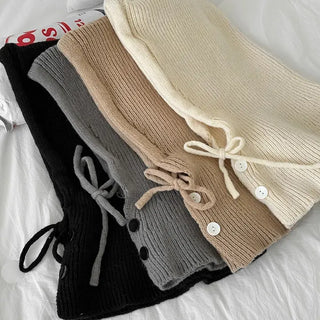 Ribbed Thick Hooded Drawstring Balaclava