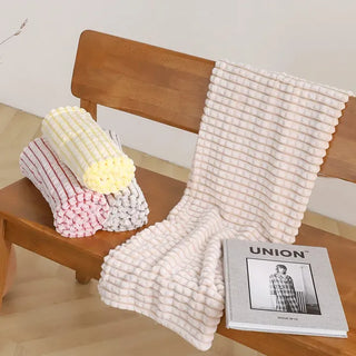 Thick Herringbone Microfiber Office Knee Blanket