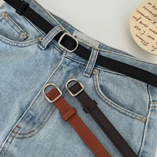 Slim Fit Daily Line Smooth & Perforated Belt Piece Set