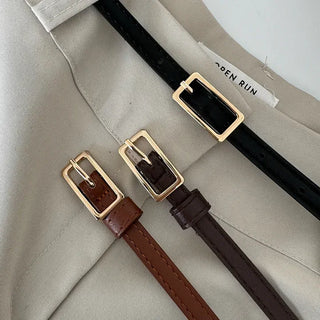 Slim Fit Daily Line Smooth & Perforated Belt Piece Set