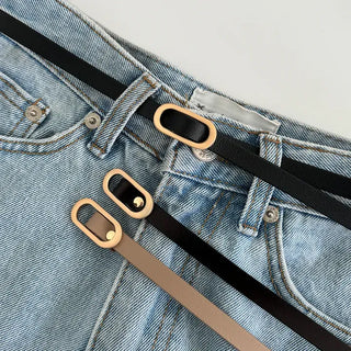 Slim Fit Daily Line Smooth & Perforated Belt Piece Set