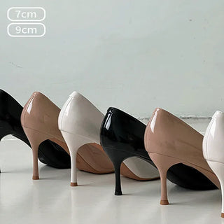 Enamel Stiletto Inside Open High Heel Shoes