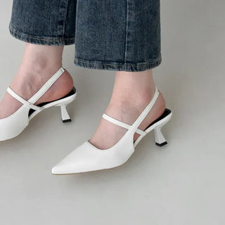 Stiletto Mary Jane Strap Slingback Kitten Heel Shoes