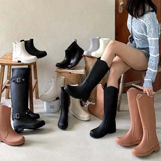Waterproof Chelsea Buckle Strap Short, Mid & Long Rain Boots