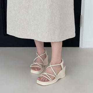 Wedge Platform Twisted Strap Sandals