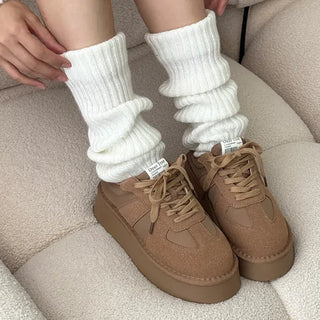 Round Toe Suede Casual German Army Platform Sneakers
