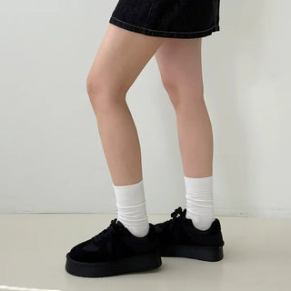 Round Toe Suede Casual German Army Platform Sneakers