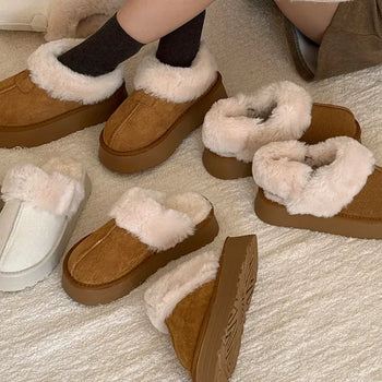Platform Suede Fur Slippers & Moccasins UGG Slippers - 3rd Version