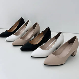 Daily Simple Square Mid-Heel Pumps-8111&8112