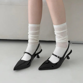 Stiletto Buckle Strap Kitten Heel Slingback Heel Shoes