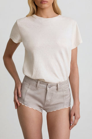 Low-Rise Hot Pants in Ecru