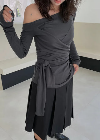 one shoulder tie T (2c)