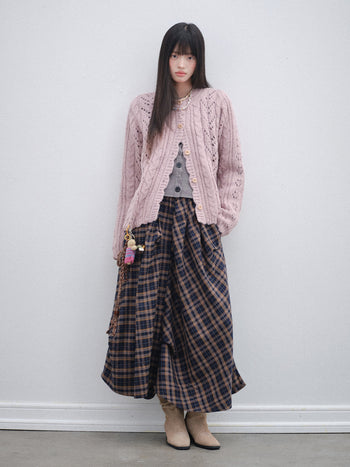 [OTR] British College Style Irregular Plaid Skirt
