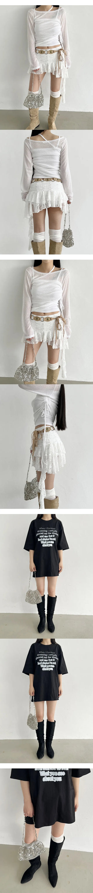 Metal silver shoulder bag