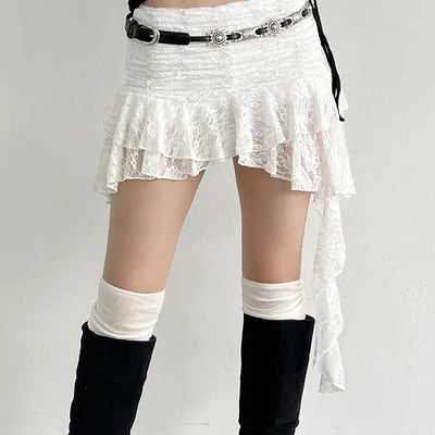 Lace-up ankle skirt