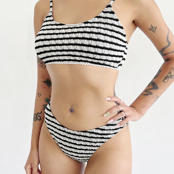 Organic striped bikini