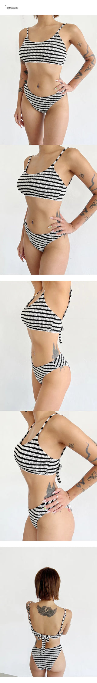 Organic striped bikini