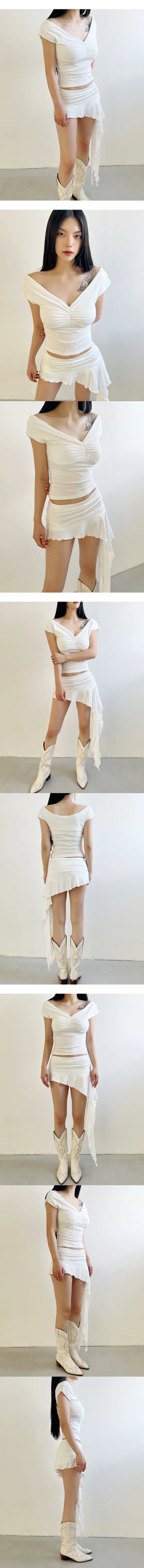 White off-shoulder t-shirt