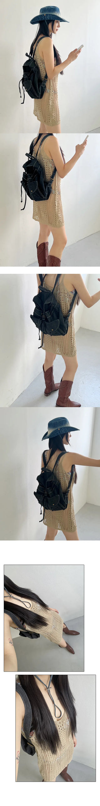 Layered knit one-piece